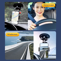 Support de téléphone et tablette pour voiture en alliage d'aluminium, flexible, étanche, antidérapant, avec ventouse noire et rotation à 360°