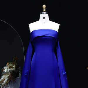 Jancember LSZ449 Vestido de fiesta de noche de flores 3D azul real único con Oversskit - Product Image 3