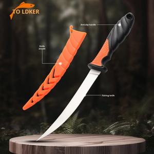 Cuchillo de Pesca Popular para Exteriores, Hoja de Acero Inoxidable, Cuchillo de Plástico para Filetear Pescado y Raspar Escamas, Venta Transfronteriza, con Funda - Product Image 2