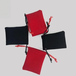 Customized Eco-Friendly Velvet <b>Drawstring</b> Bags with Beaded Details 10x15cm for Enterprise Wedding Accessories Headphone <b>Pouches</b> - Product Image 4