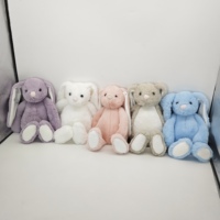 Peluche personnalisée avec logo par sublimation, lapin aux longues oreilles et ours en peluche, cadeau d'anniversaire pour enfants, peluche personnalisée OEM