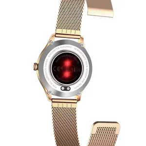KW10Pro-reloj inteligente deportivo de acero inoxidable para mujer, pulsera digital deportiva con recordatorio menstrual, color oro rosa