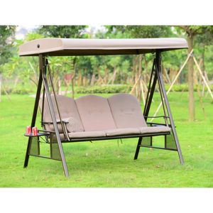 Gran oferta, Columpio de tres asientos de Metal de acero moderno, muebles de Patio de jardín al aire libre, Columpio de jardín para 3 personas - Product Image 5
