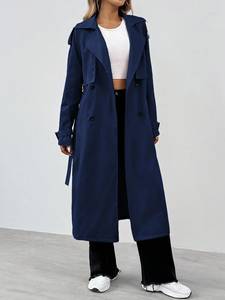 Cappotto Formale Lungo <span class=keywords><strong>Doppiopetto</strong></span> Traspirante Antivento in Stile Inglese Ecologico Personalizzato Primavera 2026 - Product Image 2
