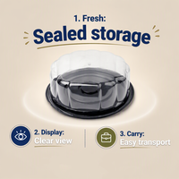 Boîte d'emballage alimentaire en plastique PET transparent, récipient à emporter pour dessert, gâteau