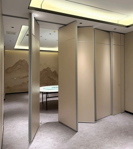 Parete Divisoria Mobile in Legno/Tessuto/Vetro/Pelle con Telaio in Alluminio, Separatore <span class=keywords><strong>per</strong></span> <span class=keywords><strong>Ambienti</strong></span> 65/85/100mm - Product Image 1