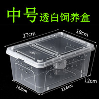 Boîte d'élevage pour reptiles en plastique transparent 27*19*12cm, cage d'enclos ventilée empilable pour lézard, serpent, gecko, tarantule