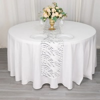 Chemin de table en maille ondulée brodée de paillettes, taille 12*108 pouces, pour événements festifs, vaisselle, décorations de maison