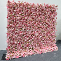 Mur de fleurs artificielles en soie pour mariage, Noël et remise de diplôme, taille personnalisable 240x240cm