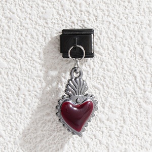 Breloques italiennes Punk Designs en acier inoxydable noir, pendentifs lune et étoile, bijoux pour bracelets à breloques - Product Image 5