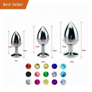 مجموعة سدادات شرجية من <span class=keywords><strong>3</strong></span> قطع، سدادة شرجية مرصعة بالجواهر، لعبة جنسية لتحفيز منطقة جي سبوت الشرجية، ألعاب للبالغين مناسبة للرجال والنساء والأزواج، فضية - Product Image 1