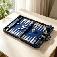 Jeu de backgammon de luxe fait main BGM, logo personnalisé, plateau de backgammon professionnel en cuir