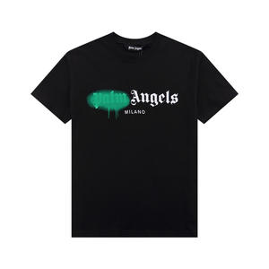 <span class=keywords><strong>Camiseta</strong></span> Vintage de Algodón Puro sin Planchado con Diseño de Corazones y Letras de <span class=keywords><strong>Palm</strong></span> <span class=keywords><strong>Angels</strong></span>, Unisex, Cuello Redondo, Manga Corta - Product Image 1