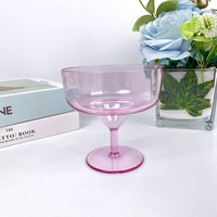Verre à vin en plastique OEM personnalisé Bestwares, rose translucide, en PS, 250 ml, empilable, pour cocktails et desserts, idéal pour hôtels et banquets