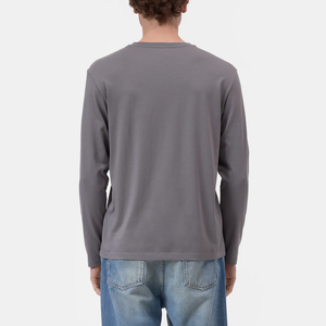 High Quality Cotton <strong>Long</strong> <strong>Sleeve</strong> for Men Soft Regular Homewear Manufacturer Custom Screen Print Casual O-neck <strong>T</strong> <strong>Shirts</strong> for Men - Product Image 4