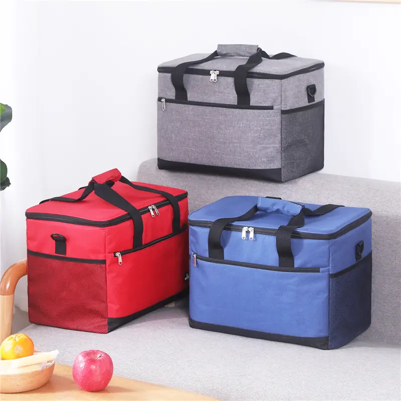 30L büyük kapasiteli yemek kabı çanta yalıtımlı soğutucu çantalar açık piknik su geçirmez sıcak satış gıda teslimat çantası