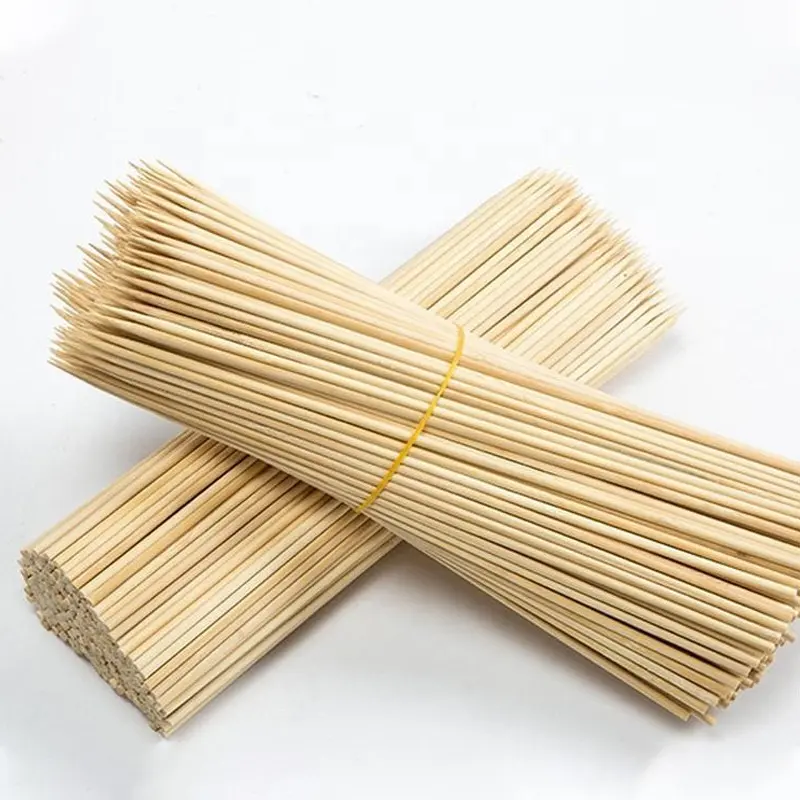Vente en Gros de Support pour Plante Bâton de Bricolage Bâton de BBQ Rond en Bambou Brochettes de Bambou Jetables