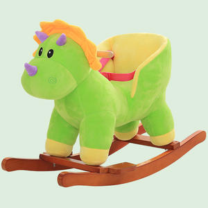 木製ソフトぬいぐるみかわいいロバ牛ロッキングホース良質 - Product Image 3