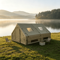 12 ㎡   Tente de camping gonflable en tissu Oxford 600D, imperméable, portable, tente de luxe pour le camping, adaptée aux aventures en plein air