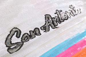 Veste décontractée en satin de style <span class=keywords><strong>basket</strong></span>-ball pour femmes Offre Spéciale grande taille veste à paillettes à la mode pour les fêtes tissage au crochet amérique - Product Image 6