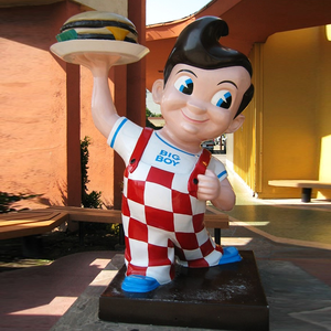 Statue <span class=keywords><strong>de</strong></span> restaurant BIG BOY en fibre <span class=keywords><strong>de</strong></span> verre personnalisée, statue d'icône <span class=keywords><strong>de</strong></span> hamburger pour la décoration <span class=keywords><strong>de</strong></span> restaurant - Product Image 3