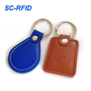 Selling Well,Customized Size 13.56mhz Leather NFC Key tag Rfid Access card Read-only or read/write key tag
