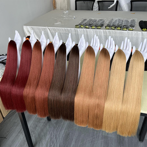 Doppio disegno senza trama alla rinfusa treccia extension per <span class=keywords><strong>capelli</strong></span> bordeaux miele biondo <span class=keywords><strong>cioccolato</strong></span> <span class=keywords><strong>marrone</strong></span> rossastro alla rinfusa <span class=keywords><strong>capelli</strong></span> umani per trecciatura - Product Image 2