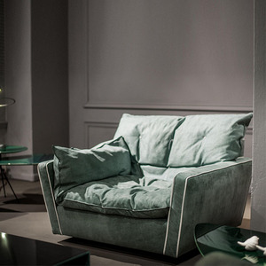 Italian Minimalist Sorrento <b>Sofa</b> Matte Fabric Living Room Small Apartment Designer Down Filled Fabric <b>Sofa</b> Solid Wood Frame - Product Image 2