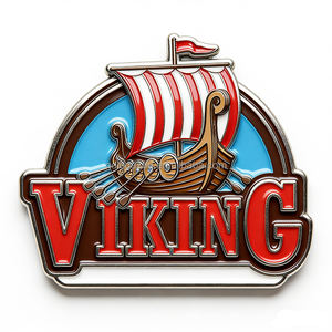 Lot d'aimants de réfrigérateur en émail sur le thème de la mythologie nordique, navire viking, autocollant métallique pour réfrigérateur, souvenir de longship viking <span class=keywords><strong>scandinave</strong></span> - Product Image 1