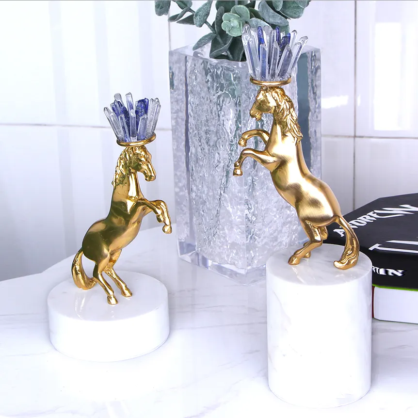 Nordic Home Decoration Pieces Modern Table Handmade Statues Decor Animal Copper Horse Ornaments