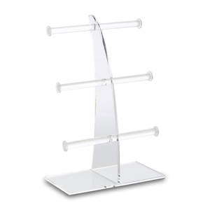 حامل خرز من الأكريليك الشفاف حامل عرض خرز <span class=keywords><strong>3</strong></span> أشرطة حامل للمجوهرات منظم حامل أسورة قارب إبحار حامل عرض إسورة شماعات - Product Image 3