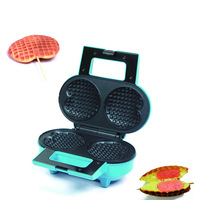 Gaufrier à sandwich en forme de cœur à 2 tranches avec panneau décoratif en acier inoxydable