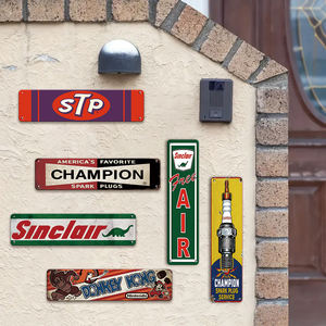 Plaque en métal vintage classique STP Champion Sinclair Spark Plugs, <span class=keywords><strong>d</strong></span>écoration murale rétro pour <span class=keywords><strong>garage</strong></span> et atelier, cadeau pour les passionnés <span class=keywords><strong>d</strong></span>'automobile - Product Image 3