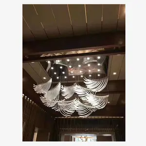 Lustre de teto decorado moderno personalizado, lustre de luxo de vidro pendurado, para pendurar em hotel