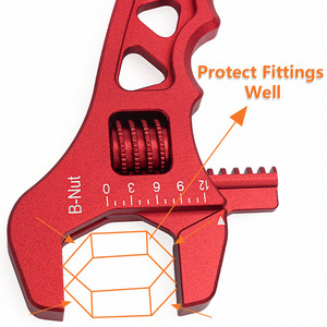 Clé à molette réglable en alliage d'aluminium, 175 mm, métrique, pour réparation et modification de voitures, avec mâchoire dentée, rouge - Product Image 2