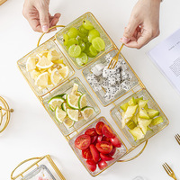 Assiette à collation en verre avec couvercle Plateau à fruits séparé pour bar club KTV Stockage et conteneur de nourriture