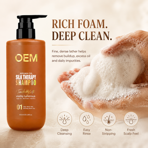 Champú de aceite de argán marroquí reparador y de limpieza profunda sin sulfatos, de marca privada para proveedores mayoristas, para un cabello suave y brillante - Product Image 5