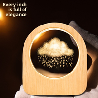 Base lumineuse écologique en bois, gravée au laser 3D, motif boule de cristal, décor à la maison, nuit, stock personnalisé USB POWER