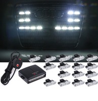Nouveau produit phare : Lumière stroboscopique LED 16W haute puissance 12V pour calandre de voiture, à clipser (un à huit), pour éclairage routier, ajustement universel, garantie 1 an