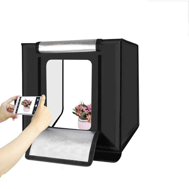 Dual LED Panels Folding Portable Photo Video Box Lighting Studio Shooting Tent Box Kit Emart Diffuse Studio Softbox Lightbox