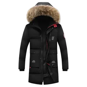 नई डिजाइन कैनाडा शैली प्लस आकार प्रसिद्ध ब्रांड फर कॉलर पुरुषों शीतकालीन जैकेट कोट