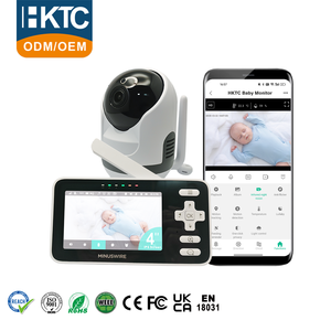 KT-438W Tuya Smart WiFi Night Vision 4-Inch IPS Screen PTZ Camera Baby Monitor with Auto Tracking <b>Wireless</b> Nanny Cam - Product Image 1