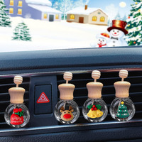 Diffuseur d'arômes créatif en verre vide pour voiture, motif dessin animé de Noël, pour huiles essentielles, cadeau de fêtes