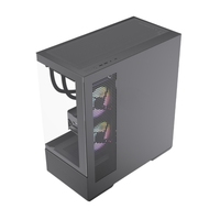 Boîtier d'ordinateur ATX Mid-Tower Gaming en verre trempé double TG avec fenêtre latérale et option Type-C, design aquarium