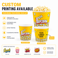 Gobelets à popcorn personnalisés en papier, qualité alimentaire, imperméables, biodégradables, fournisseurs en gros, gobelets à popcorn personnalisés pour cinéma et restauration rapide