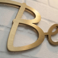 Enseigne murale en métal doré brossé avec logo personnalisé, lettres en acier inoxydable 3D, enseigne de réception, enseigne de logo pour hall d'entreprise, décoration de bureau