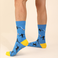 Chaussettes de sport à motif jacquard, antidérapantes, absorbant la transpiration, anti-frottement, sur le thème du football, pour les fans de football, vente en gros
