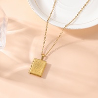 Medallón con Foto, Corazón Cuadrado, Islam Musulmán Árabe, Alá, Colgante de Acero Inoxidable, Joyería de Moda, Collar para Mujer, Venta al por Mayor
