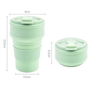 Gobelet à café portable en silicone personnalisé avec couvercle pour les voyages, réutilisable, écologique, pliable, gobelet à boisson - Product Image 3