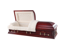 Ataúd de Lujo para Entierro, Servicios Funerarios para Adultos, Madera de Álamo Blanca Hecha a Mano, Forro Suave, Asas Cromadas, Ataúdes Conmemorativos Premium